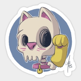 Skull Maneki Neko Sticker